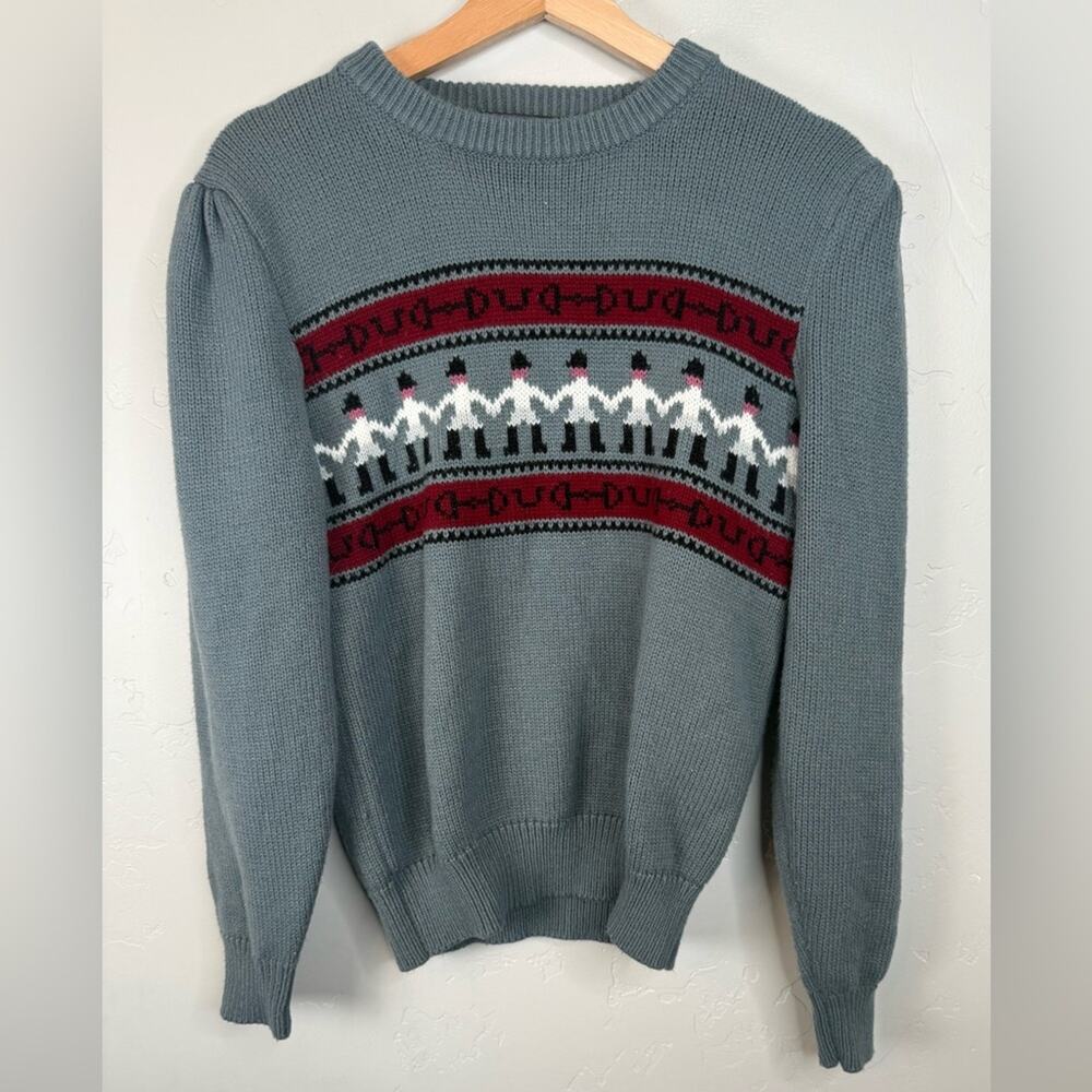 Vintage Sundance Sweater Equestrian Jockey Fair Isle 80s Knit Long Sleeve Large